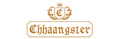 Chhaangster logo featuring gold emblem and stylized text on transparent background